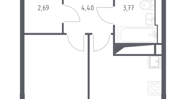 1-к. квартира, 30&nbsp;м²