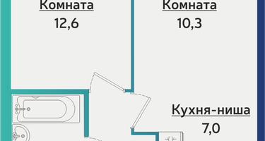 2-к. квартира, 39&nbsp;м²