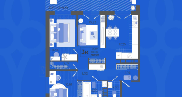 3-к. квартира, 81&nbsp;м²