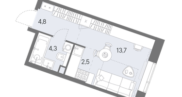Студия, 25&nbsp;м²