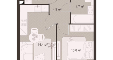 1-к. квартира, 37 м²