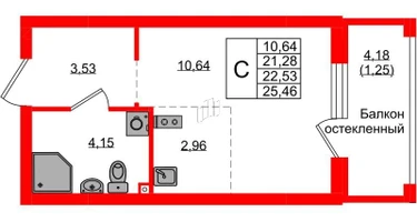 Студия, 22&nbsp;м²