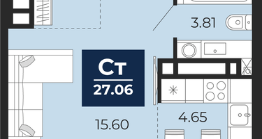 Студия, 27&nbsp;м²
