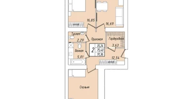 2-к. квартира, 91&nbsp;м²