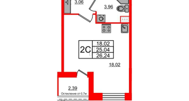 Студия, 25&nbsp;м²