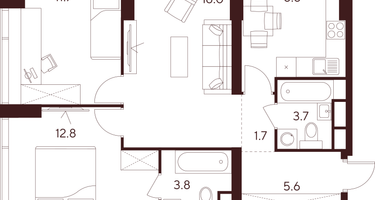 3-к. квартира, 64&nbsp;м²