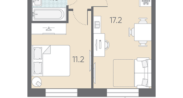 1-к. квартира, 36 м²