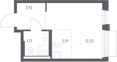 Студия, 22&nbsp;м²
