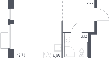 Студия, 25&nbsp;м²