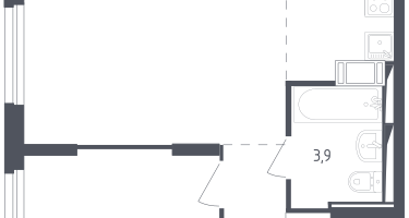 Студия, 39&nbsp;м²