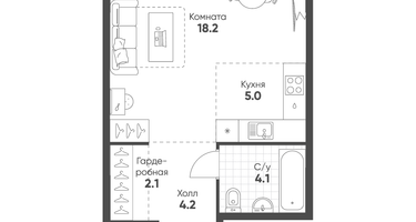 1-к. квартира, 33&nbsp;м²