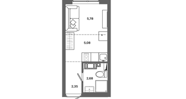 Студия, 15 м²