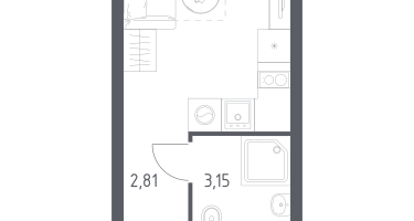 Студия, 16&nbsp;м²