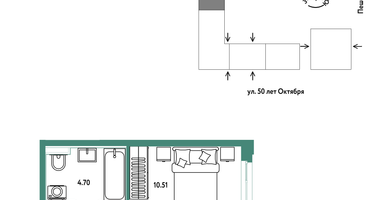 2-к. квартира, 36&nbsp;м²