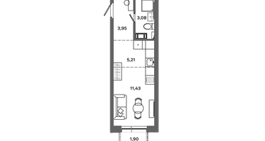 Студия, 23&nbsp;м²