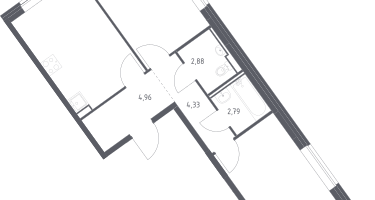 2-к. квартира, 57&nbsp;м²