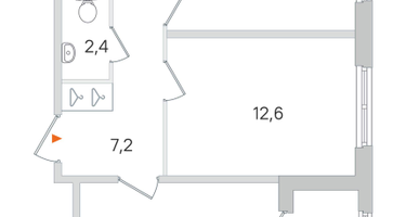 2-комнатная квартира, 54&nbsp;м²