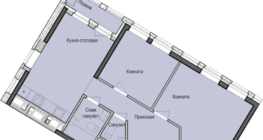 2-к. квартира, 54&nbsp;м²