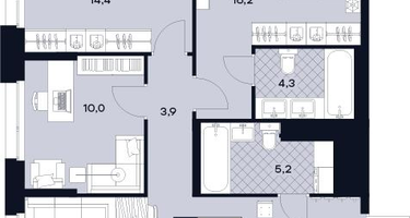 3-к. квартира, 78 м²