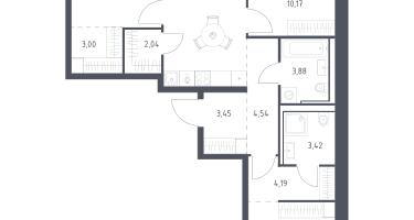 3-к. квартира, 76&nbsp;м²