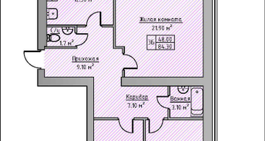 3-к. квартира, 84&nbsp;м²