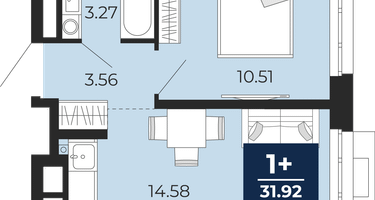 1-к. квартира, 31&nbsp;м²