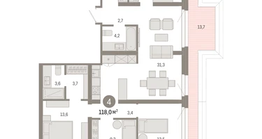 4-к. квартира, 117 м²