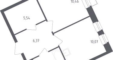 1-к. квартира, 36&nbsp;м²