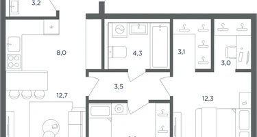 3-к. квартира, 62&nbsp;м²