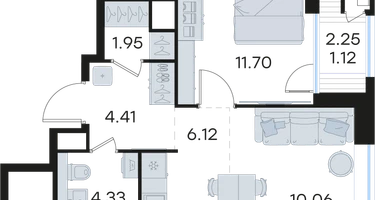 1-к. квартира, 39&nbsp;м²