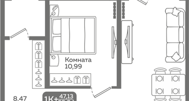 2-к. квартира, 68 м²