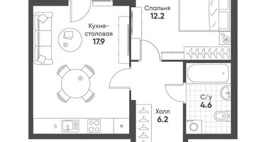 1-к. квартира, 42 м²
