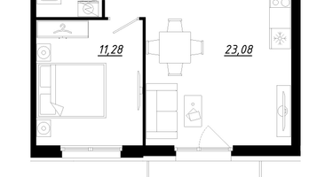 1-к. квартира, 44&nbsp;м²