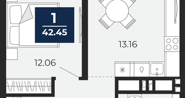 1-к. квартира, 38 м²