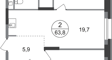 2-к. квартира, 63&nbsp;м²