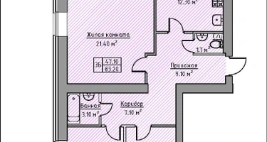 3-к. квартира, 85&nbsp;м²