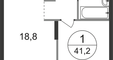 1-к. квартира, 41 м²