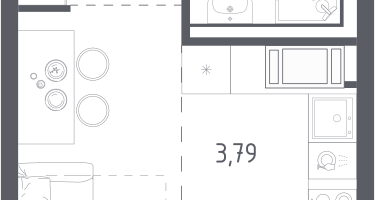 Студия, 21&nbsp;м²