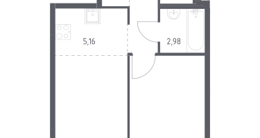 Студия, 43&nbsp;м²