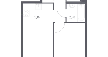 Студия, 43&nbsp;м²