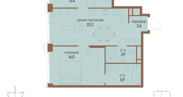 2-к. квартира, 70&nbsp;м²