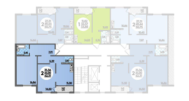 2-к. квартира, 62&nbsp;м²