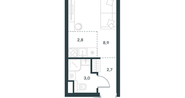 Студия, 17&nbsp;м²