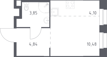 Студия, 23&nbsp;м²