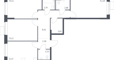 3-к. квартира, 78&nbsp;м²