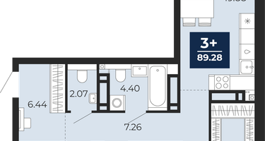 3-к. квартира, 80&nbsp;м²