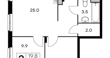 2-к. квартира, 50&nbsp;м²