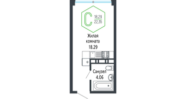 Студия, 22 м²