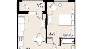 1-к. квартира, 42&nbsp;м²