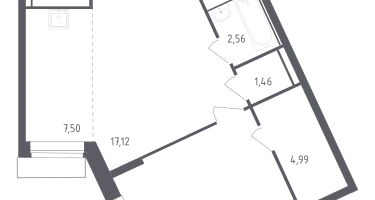 Студия, 54&nbsp;м²